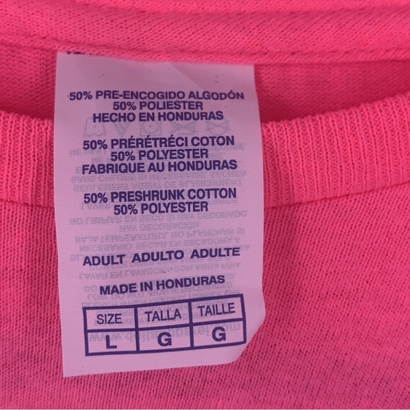 Vintage hot neon pink ying yang t shirt size large - Picture 2 of 3